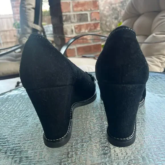 NWOT Via Spiga Womens Suede Wedge Heel Shoes Loafer Made in Italy Sz 8.5 - Picture 8 of 8